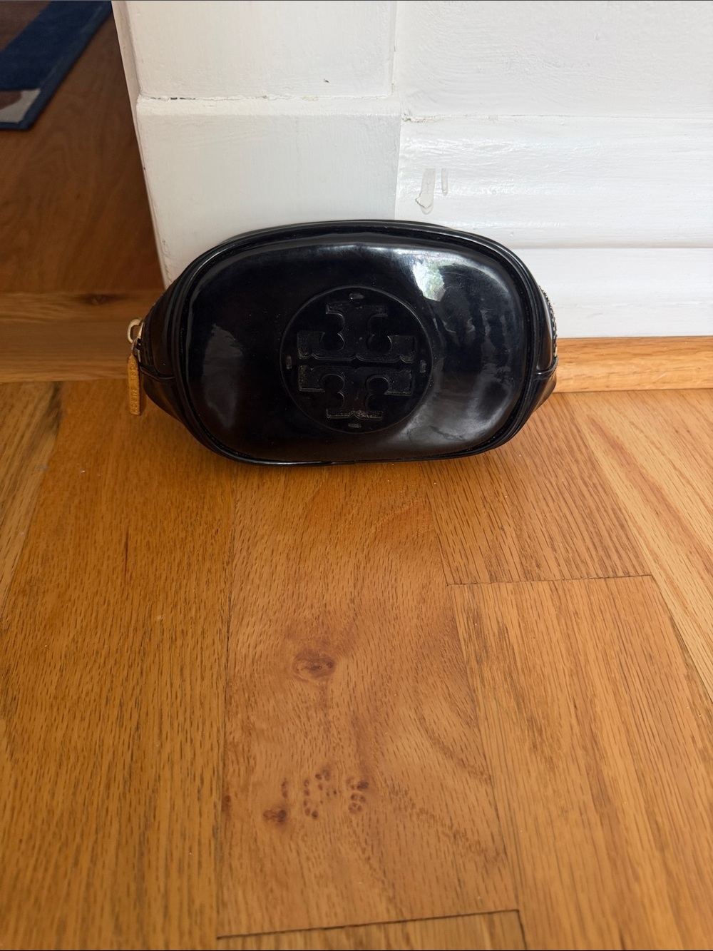 Tory Burch Black Patent Leather Logo Bag
